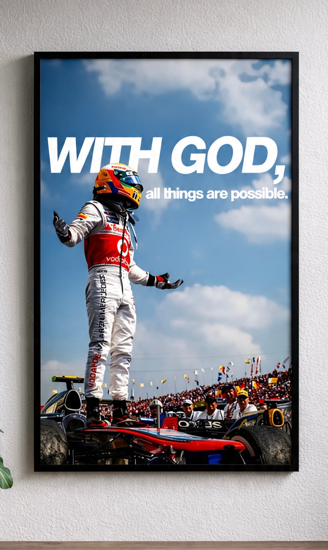 “With God, all things are possible.” Motivational.